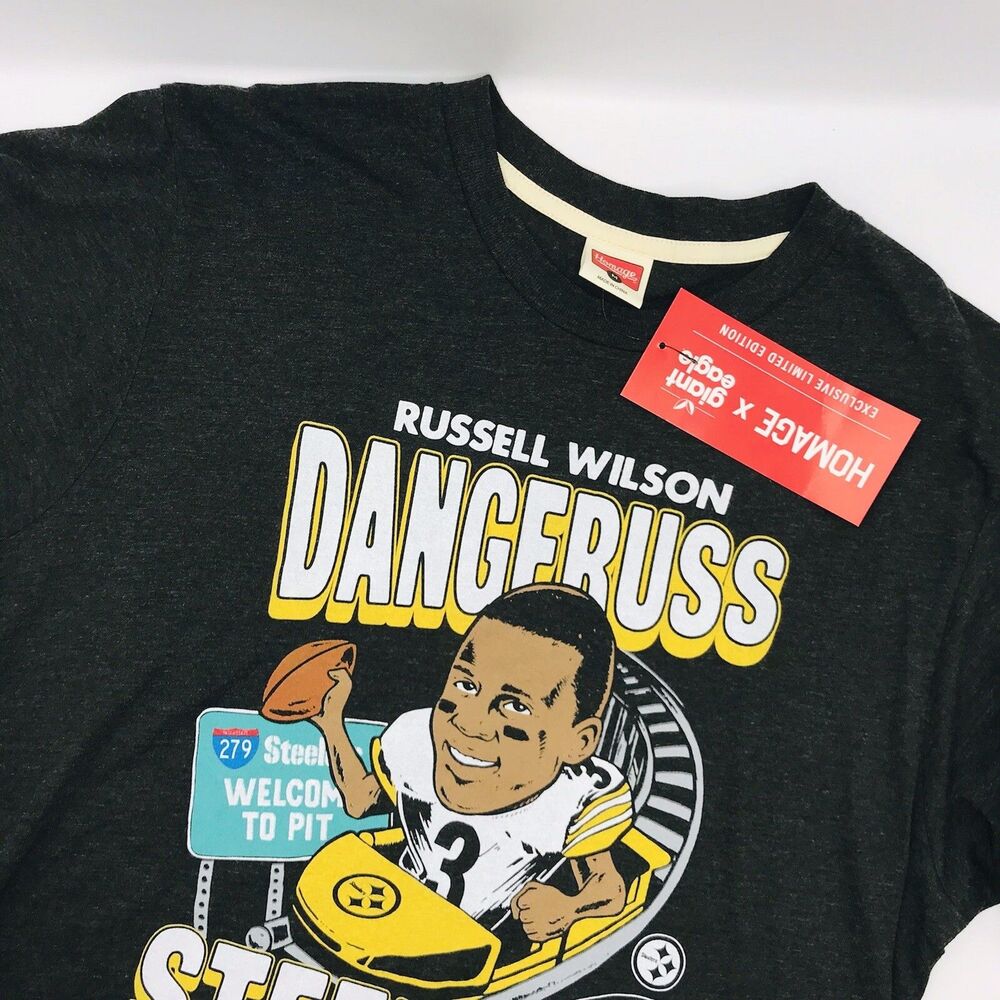 Homage Giant Eagle Exclusive Shirt DANGERUSS Russell Wilson Steelers Mens Med